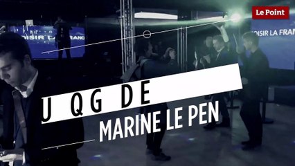 Malgré la musique, la piste de danse reste vide au QG de Marine Le Pen