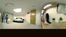 360 VR Video. Beautiful JAPAN SCHOOLGIRL reading the Book. Interactive 360 VR VIDEO 4K