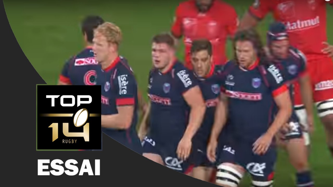 TOP 14 ‐ Essai de Dylan JACQUOT (FCG) – Grenoble-Lyon – J26 – Saison 2016/2017