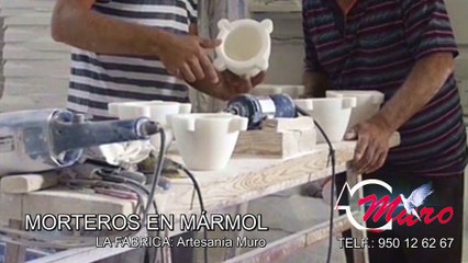 Mortero en mármol 14CM de diámetro. Artesanía Muro