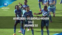 J32 : AS Béziers - US Quevilly-Rouen (2-1), le résumé