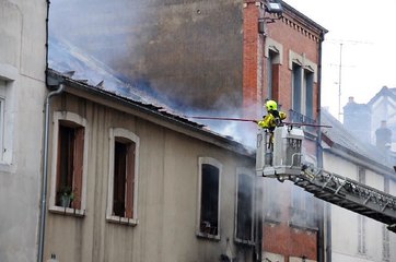 Incendie rue de l'Eglise à Louhans