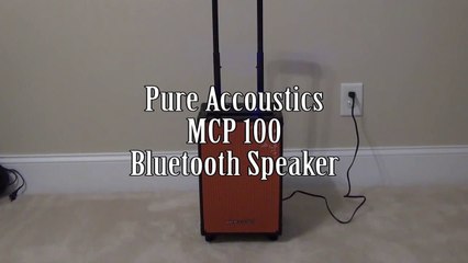 Pure Accoustics MCP 100 Bluetooth Speaker   Karaoke Machine   Guitar Amplifier-KE2L