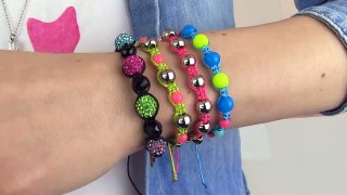 DIY Shamballa Bracelet! How To Make Macrame Bracelets-W4
