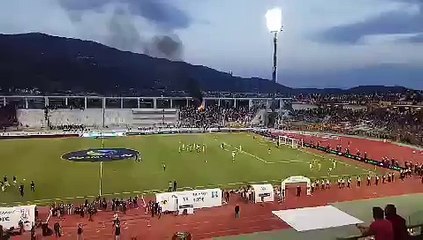 Η φωτιά στην κερκίδα των οπαδών της ΑΕΚ