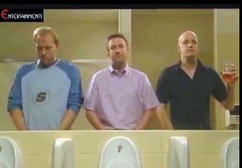 Funny clips - Three men in a toilet (man can multitask)