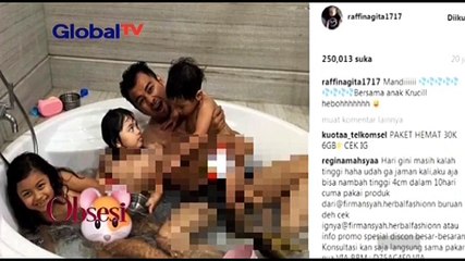 Mandi Bareng dengan Dua Keponakan, Raffi Ahmad Kembali Bikin Heboh Medsos