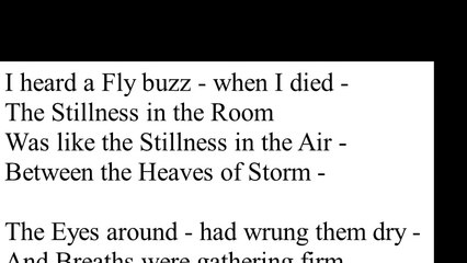 Emily Dickinson: I heard a fly buzz - when I died