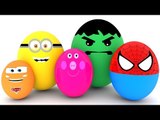 Learn Colors with Surprise Eggs for Children, Toddlers - Learn Sizes with Surprise Eggs. Spiderman - Hulk