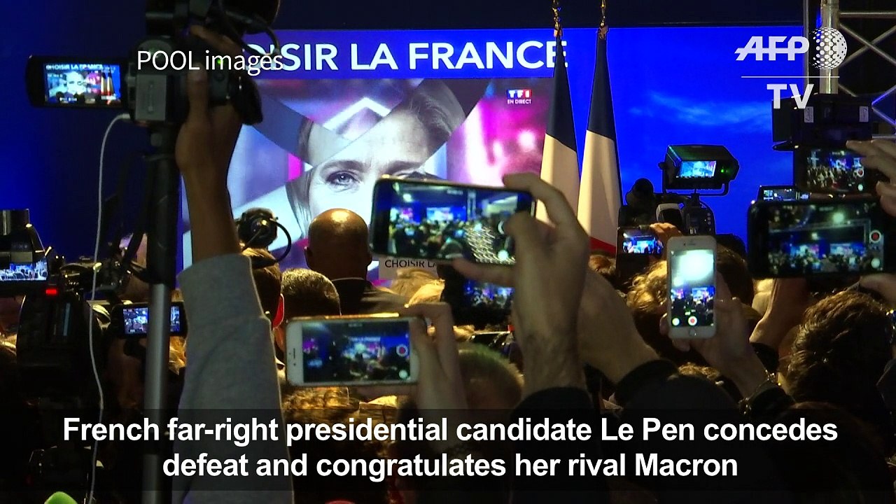 Marine Le Pen 'congratulates' Emmanuel Macron on his win