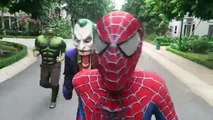 (4)_ Lion Chase Spiderman! Giant Lion in real life Spiderman Hulk Venom Joker Superheroes Children Action