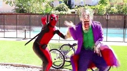 (3)_Baby Frozen Elsa vs SHARK! w  Joker, Venom and Paw Patrol Zuma in Real Life