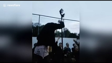 Sheffield United players celebrate with fans at pub