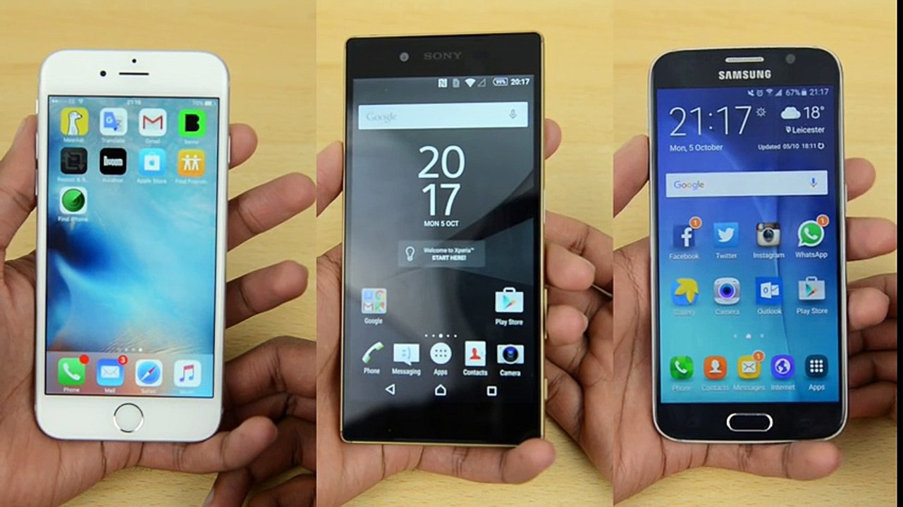 iPhone 6s vs Xperia Z5 vs Galaxy S6 - Fingerprint Scanner Speed Test