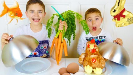 REAL FOOD VS GUMMY FOOD CHALLENGE - Spécial Pâques ! - Easter Edition
