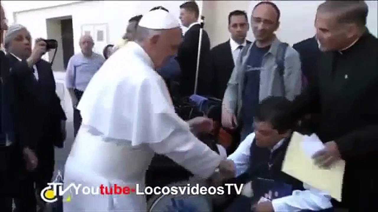 Pope Francis Caught on Camera Performing Strange Exorcism to Man in Wheel Chair