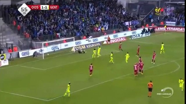 1-2 Danijel Milicevic AMAZING Goal - K.V. Oostende 1-2 KAA Gent - 07.05.2017