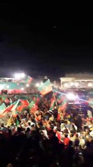 Amazing Fireworks on Imran Khan's Arrival at Sialkot Jalsa Gah