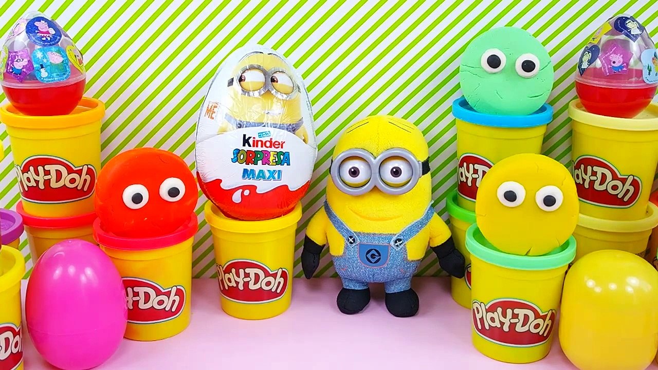 Maxi Kinder sorpresa Peppa pig ITA  Cattivissimo Me uova di Play doh Barbie italiano