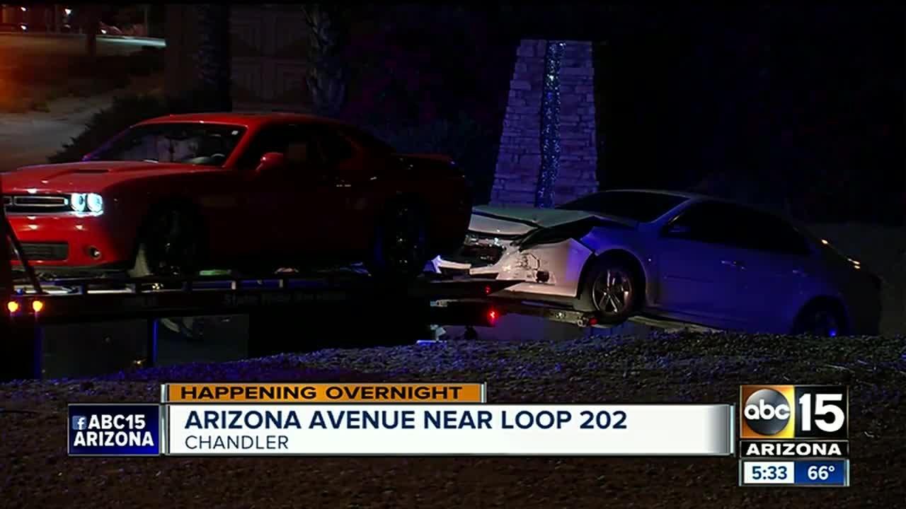 Two vehicles crash near Loop 202 and Arizona Avenue