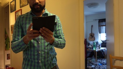 Suraj Sharma from BTH Karlskrona taking Selfi at his parents home in Uppsala, April 19, 2017