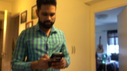 Suraj Sharma after haircut in Uppsala, April 19, 2017