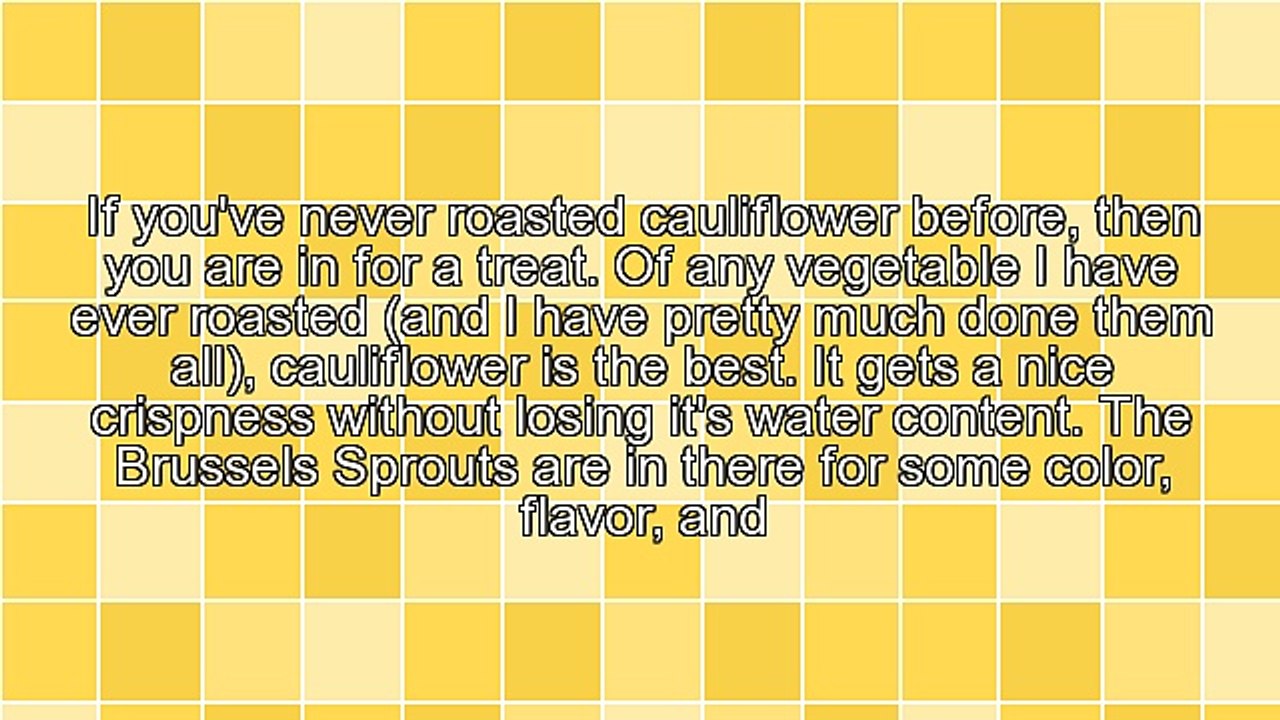 A Pasta Alternative - Roasted Cauliflower and Brussels Sprouts in Pesto Sauce