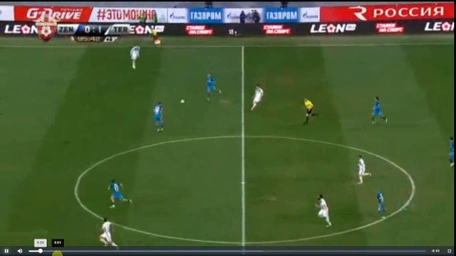 Oleg Shatov Red Card - Zenit st Petersburg vs Terek Grozny 0-1 07.05.2017 (HD)