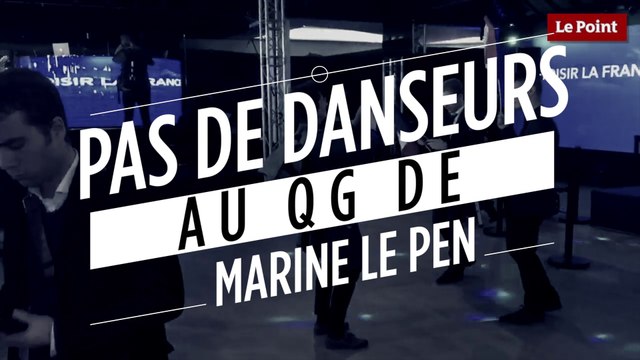 Malgré la musique, la piste de danse reste vide au QG de Marine Le Pen