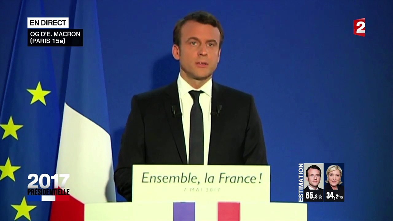 Le discours d'Emmanuel Macron après sa victoire à l'élection présidentielle