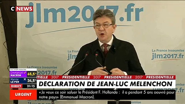 Regardez l'intégralité du discours de Jean-Luc Mélenchon juste après l'annonce des résultats