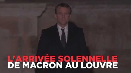 L'arrivée solennelle et télévisée de Macron au Louvre, une réalisation remarquée