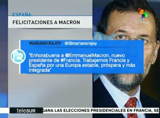Dignatarios y autoridades de Europa felicitan al pdte. electo francés