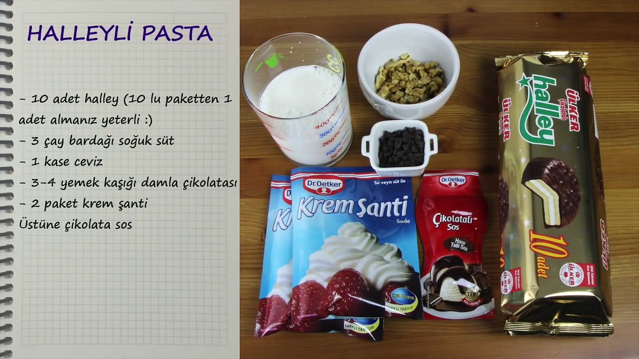 Halleyli Pasta Tarifi - Halley Pasta Nasıl Yapılır - Kolay Tatlı - Kolay Pasta