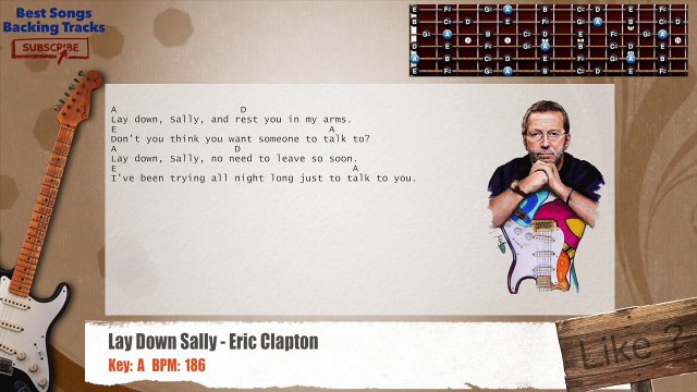 Lay Down Sally - Eric Clapton Guitar Backing Track