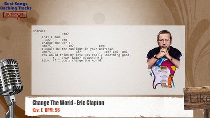Change The World - Eric Clapton Vocal Backing Track