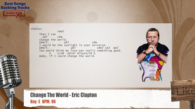 Change The World - Eric Clapton Vocal Backing Track