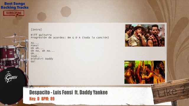Despacito - Luis Fonsi ft. Daddy Yankee Drums Backing Track