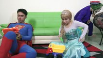 Spiderman Frozen Elsa Rescue Supergirl by Bullying Joker! Superman vs Hulk Play Together Superheroes