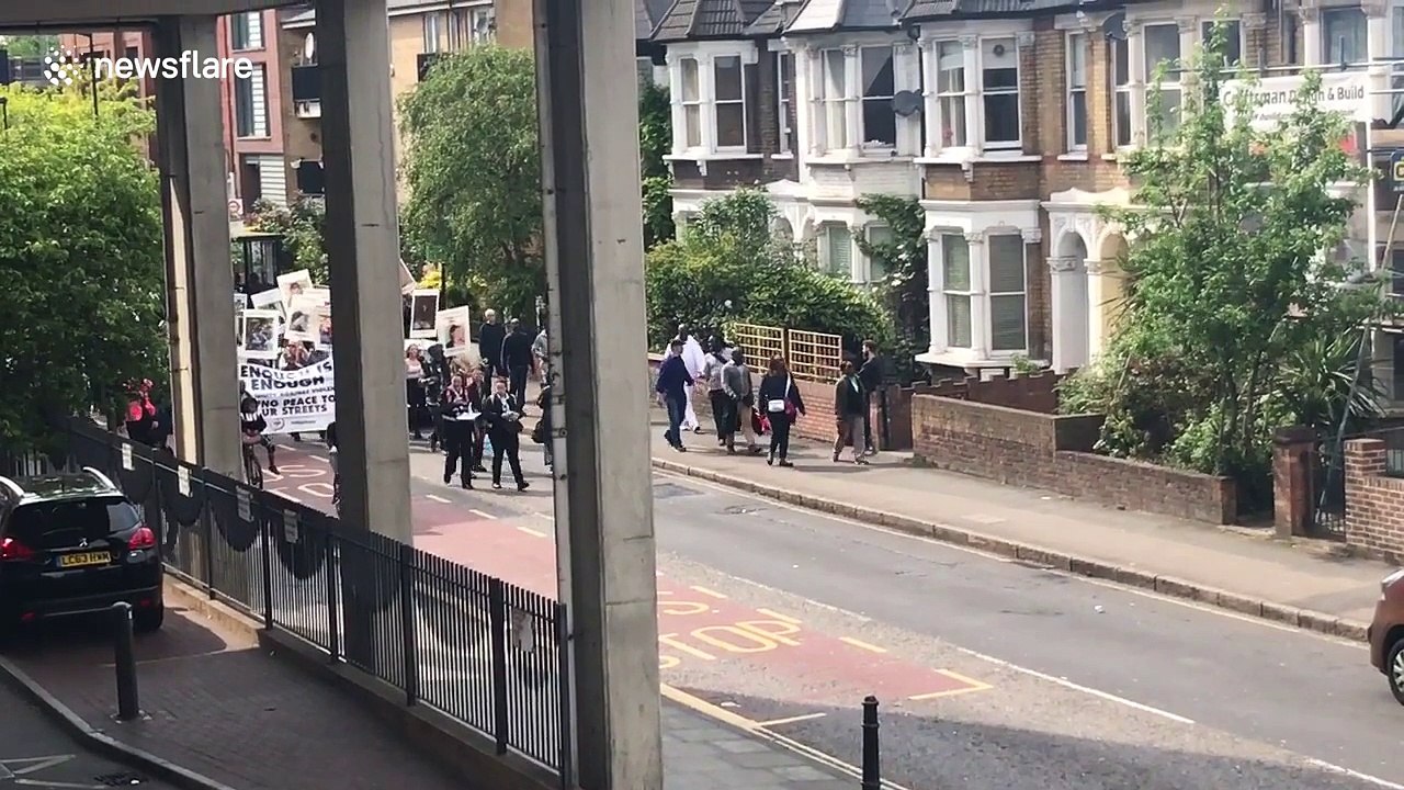 Hundreds march against knife crime in London