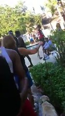 Florida Lady with 2 small dogs thrown into pool party pool