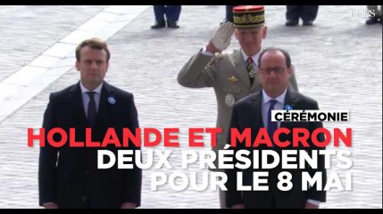 Macron et Hollande côte à côte pour rendre hommage au soldat inconnu le 8 mai