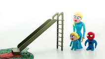 Spiderbaby & Elsa baby Toboggan Frozen Cartoon Stop Motion Play Doh (1)