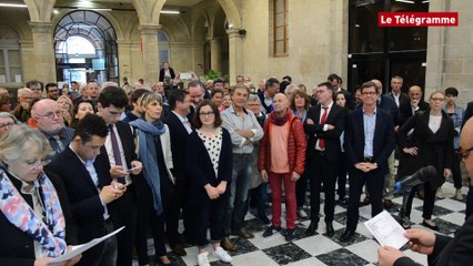 Quimper. Ambiance au moment de l'annonce de la victoire de Macron