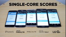 LG G4 vs Galaxy S6 vs iPhone 6 vs HTC One M9 vs Galaxy Note 4 - Benchmark Test