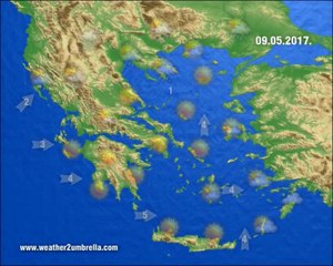 H πρόγνωση του καιρού για την Τρίτη 9-5-2017