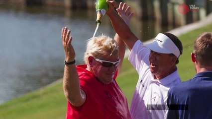 John Daly gets champagne shower after first win in 13 years
