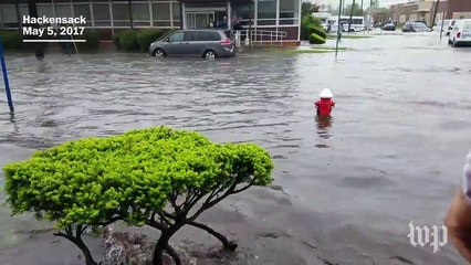 豪雨　Heavy rains cause major flooding in New Jersey