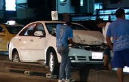 Un conductor aparentemente en estado de embriaguez sufrió un accidente en Guayaquil