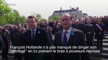 François Hollande et Emmanuel Macron côte à côte ce lundi